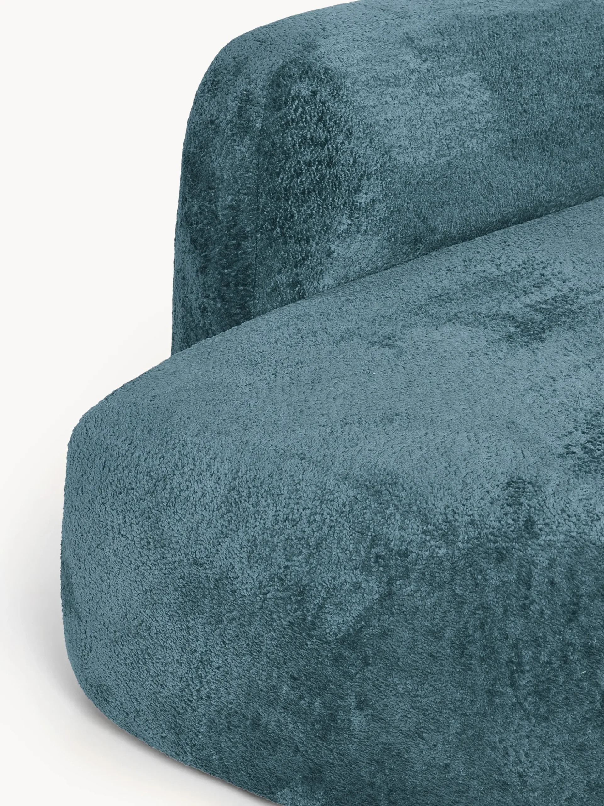 Divano angolare componibile 4 posti con chaise longue in teddy bouclé Wolke