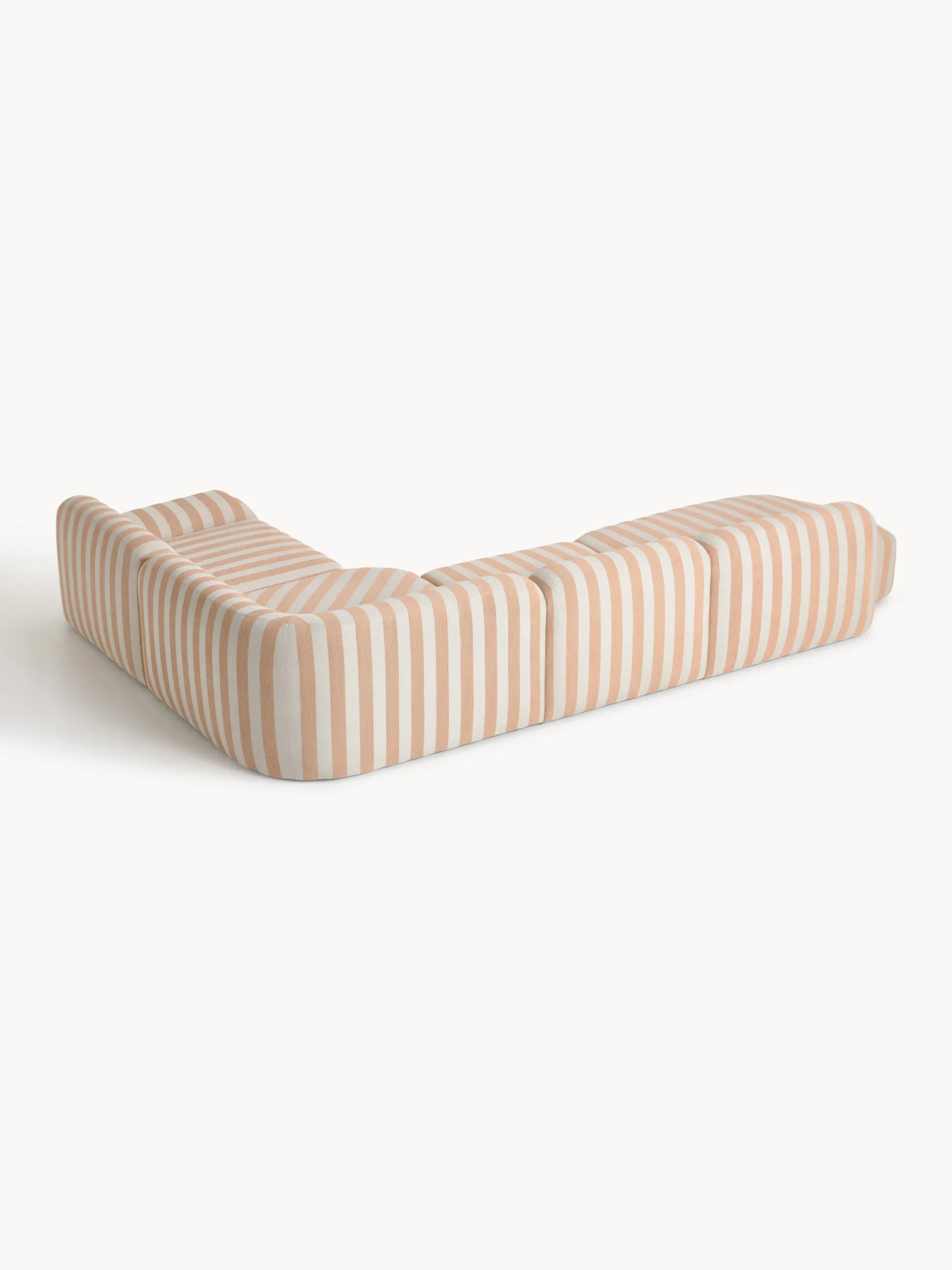 Divano angolare componibile XL a righe con chaise longue Wolke
