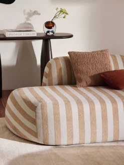 Divano angolare componibile XL a righe con chaise longue Wolke