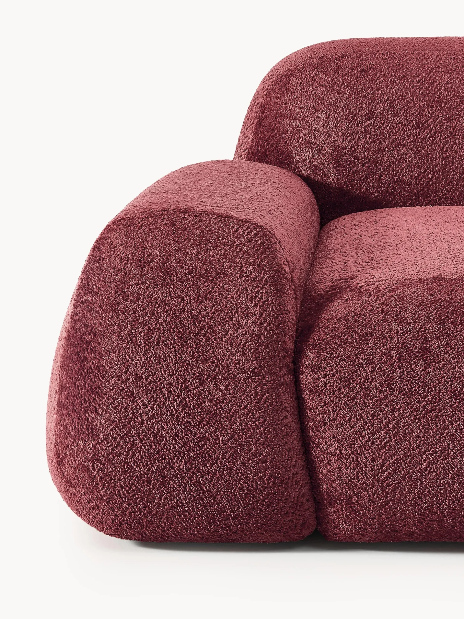 Divano angolare componibile 4 posti in teddy-bouclé Wolke