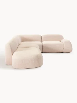 Divano angolare componibile XL in bouclé con chaise longue Wolke