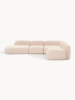 Divano angolare componibile XL in bouclé con chaise longue Wolke