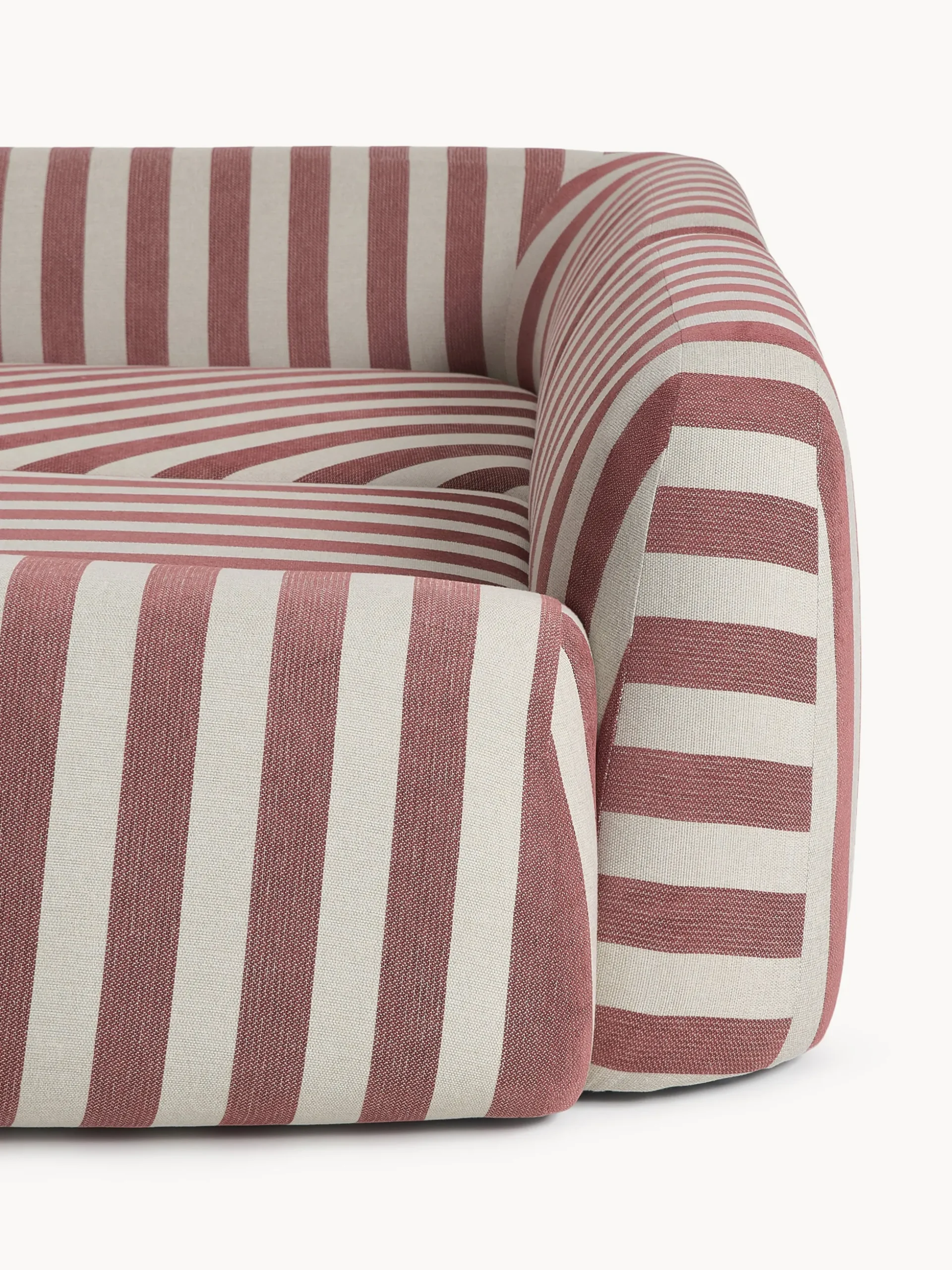 Divano angolare componibile XL a righe con chaise longue Wolke