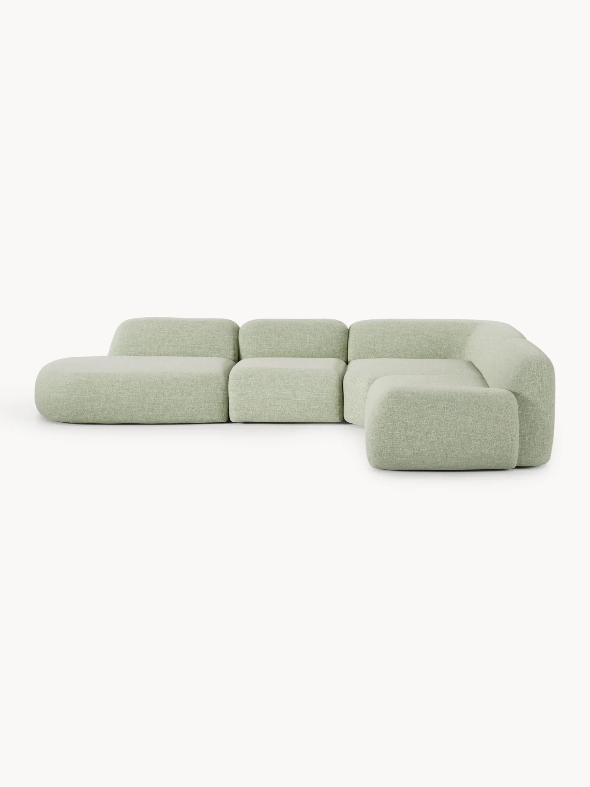 Divano angolare componibile XL in bouclé con chaise longue Wolke