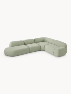 Divano angolare componibile XL in bouclé con chaise longue Wolke