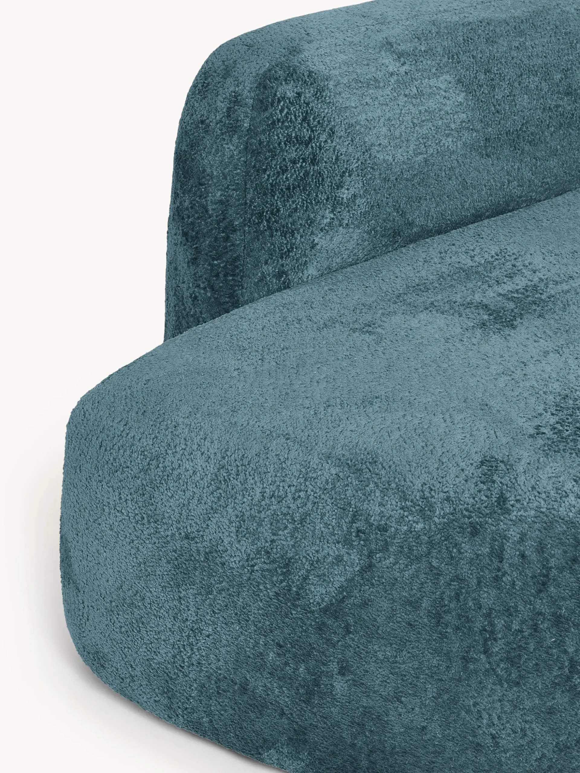 Divano angolare componibile 4 posti con chaise longue in teddy bouclé Wolke