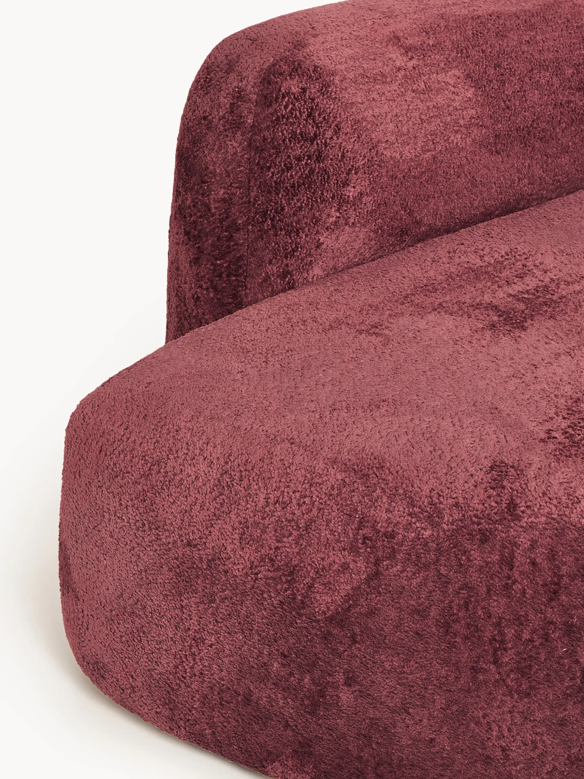 Divano angolare componibile 4 posti con chaise longue in teddy bouclé Wolke