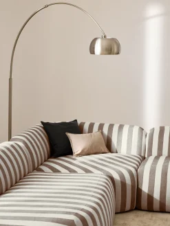 Divano angolare componibile XL a righe con chaise longue Wolke