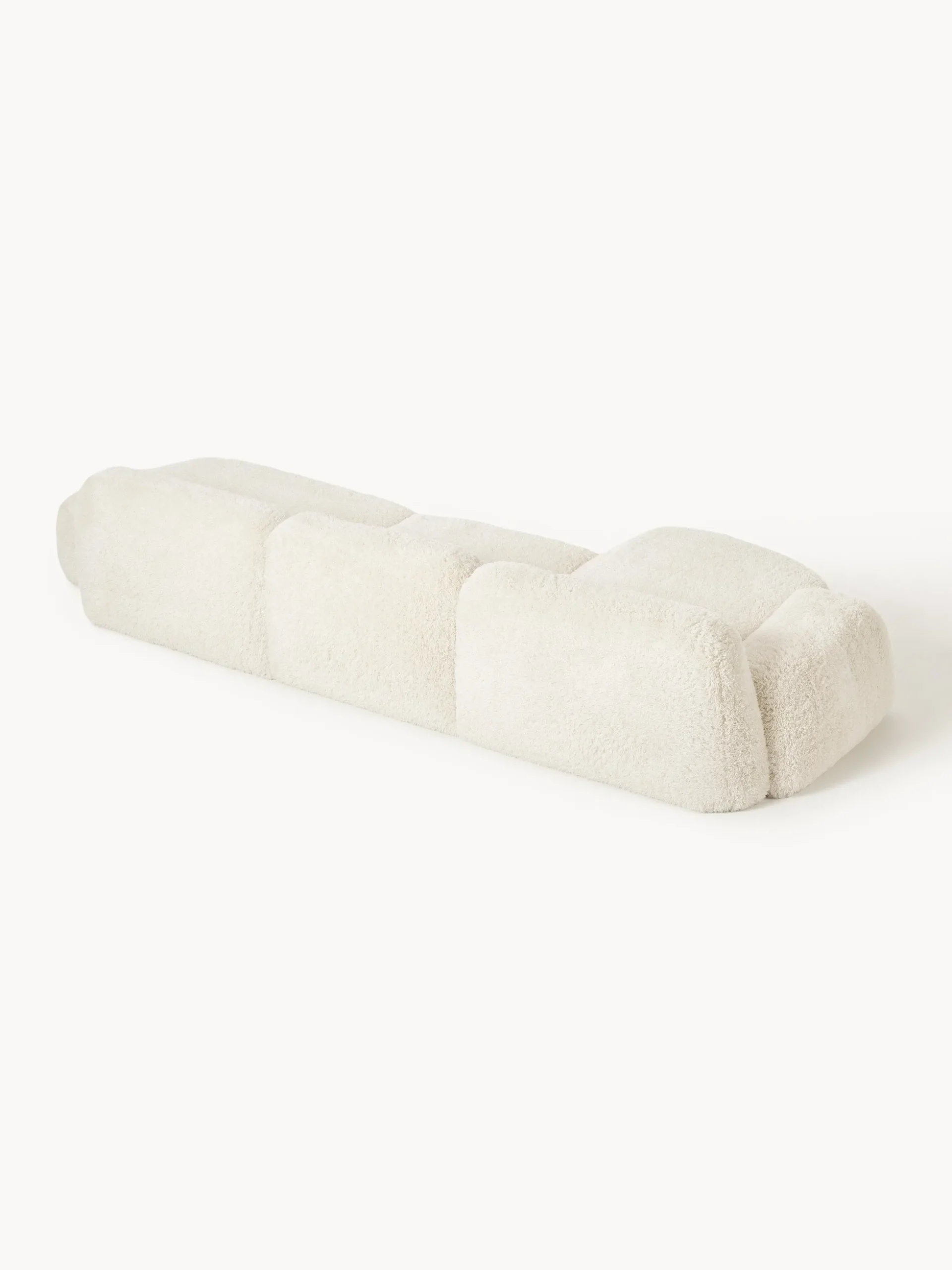 Divano angolare componibile 4 posti con chaise longue in teddy Wolke