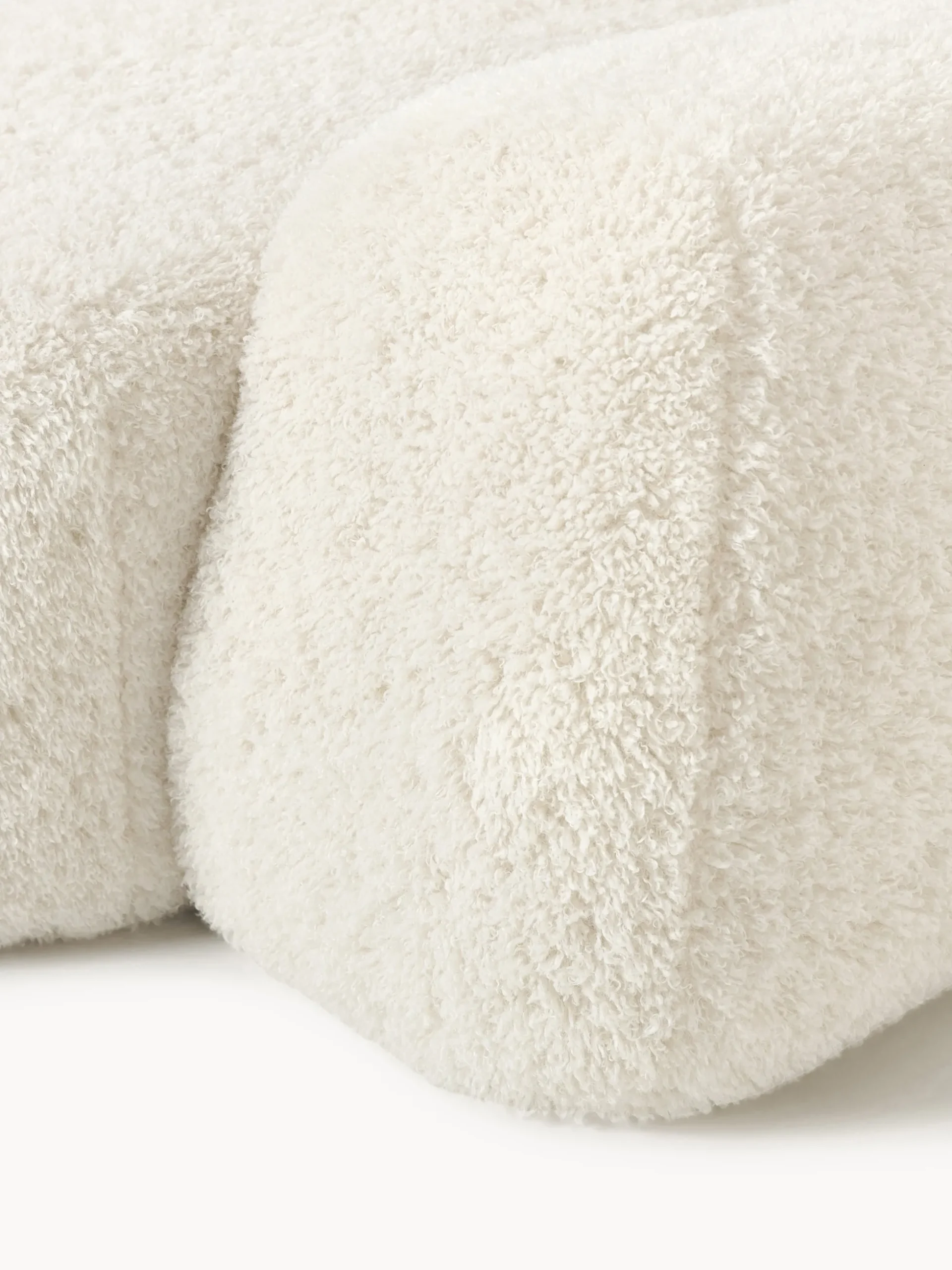 Divano angolare componibile 4 posti con chaise longue in teddy Wolke