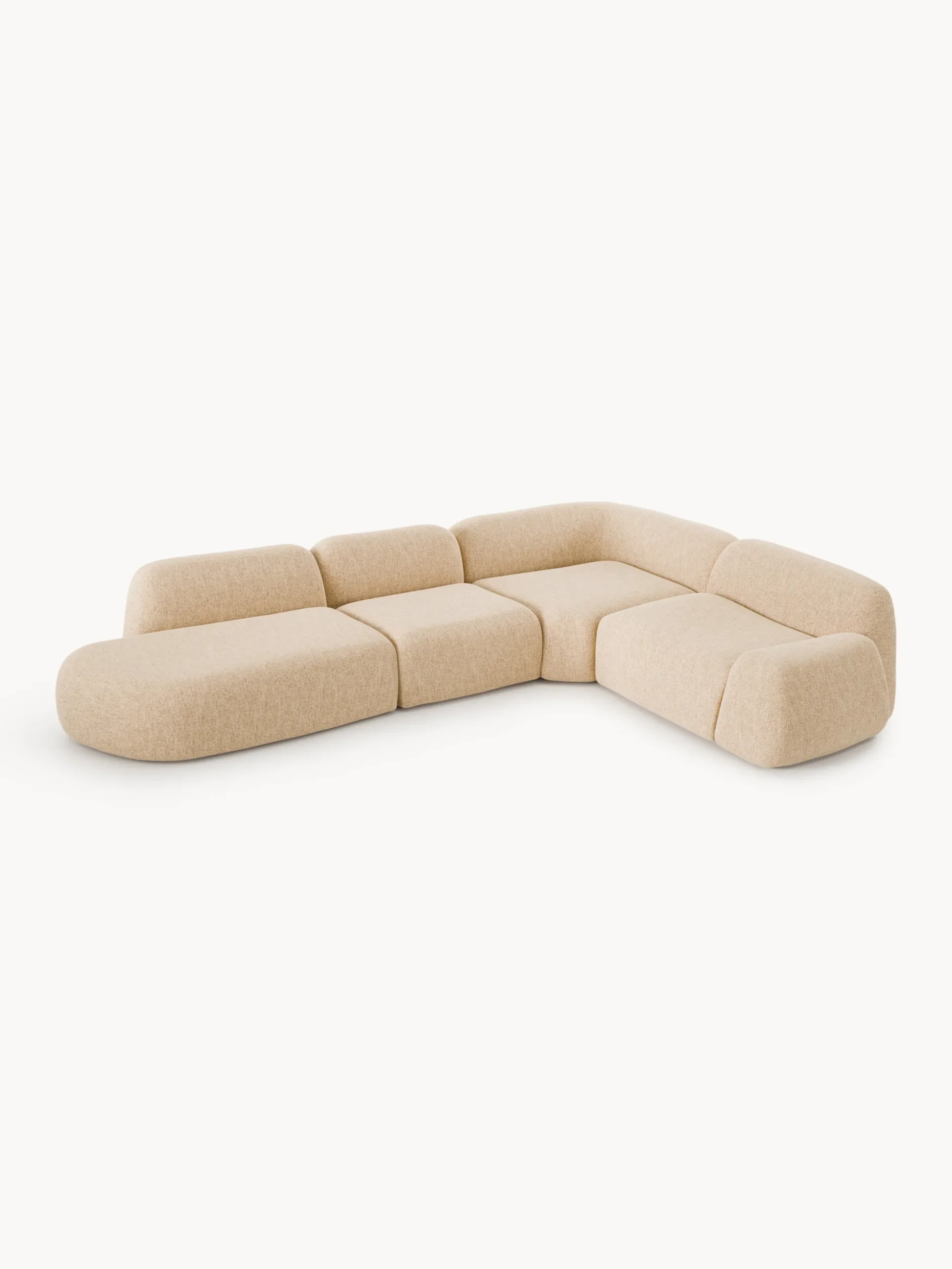 Divano angolare componibile XL in bouclé con chaise longue Wolke