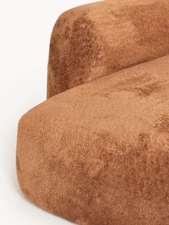 Divano angolare componibile 4 posti con chaise longue in teddy bouclé Wolke
