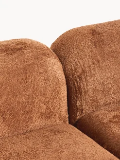 Divano angolare componibile 4 posti con chaise longue in teddy bouclé Wolke