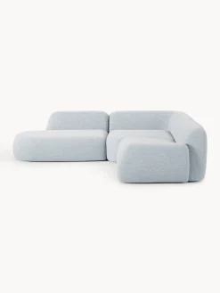 Divano angolare componibile 4 posti in bouclé con chaise longue Wolke