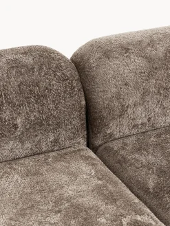 Divano angolare componibile 4 posti in teddy bouclé con chaise longue Wolke