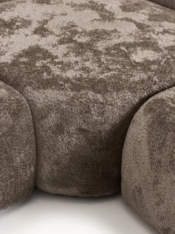 Divano angolare componibile 4 posti in teddy bouclé con chaise longue Wolke