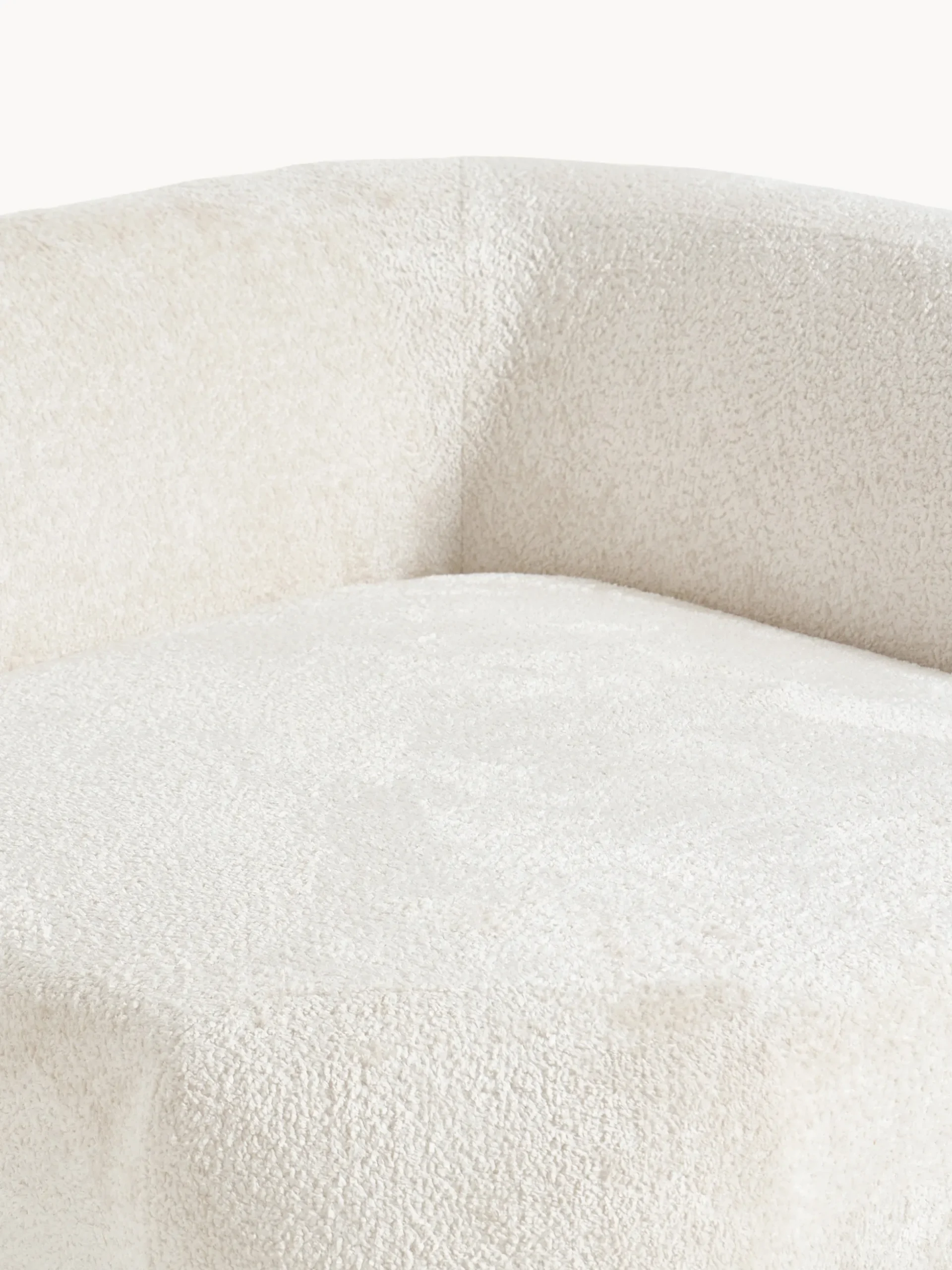 Divano angolare componibile 4 posti con chaise longue in teddy bouclé Wolke