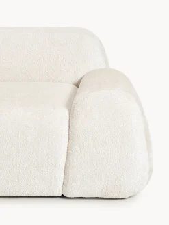 Divano angolare componibile 4 posti con chaise longue in teddy bouclé Wolke
