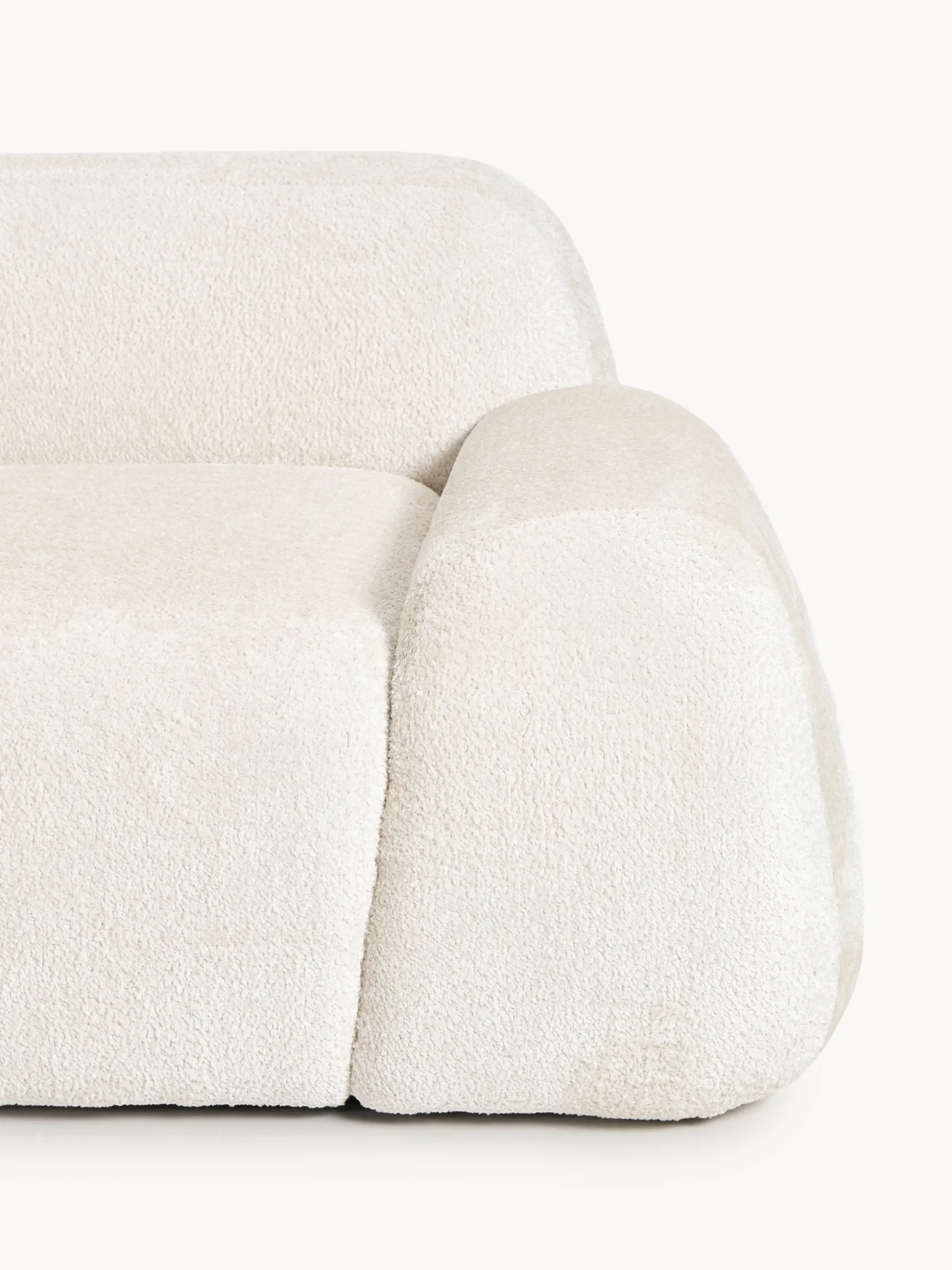 Divano angolare componibile 4 posti con chaise longue in teddy bouclé Wolke