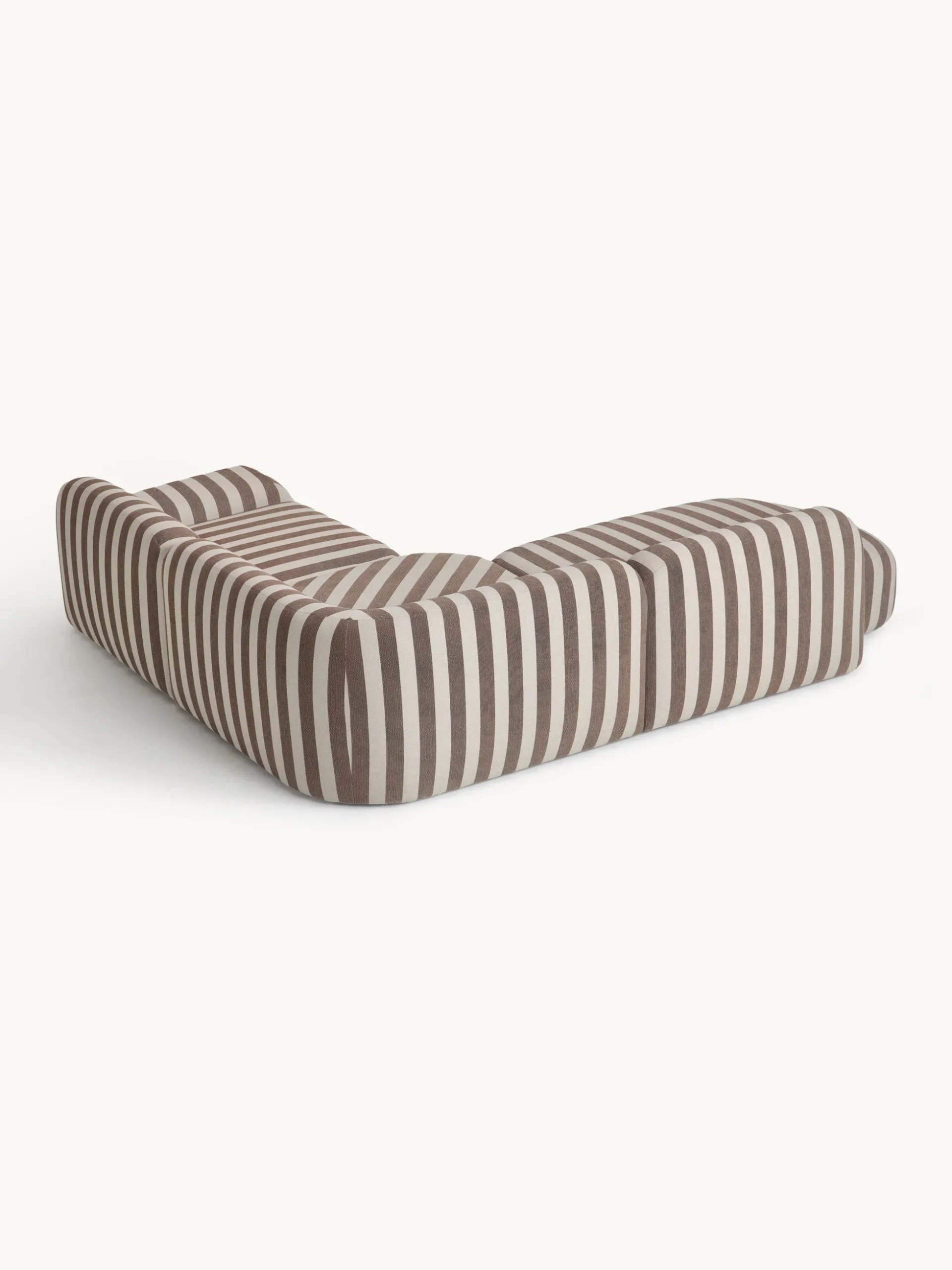 Divano angolare componibile 4 posti a righe con chaise longue Wolke