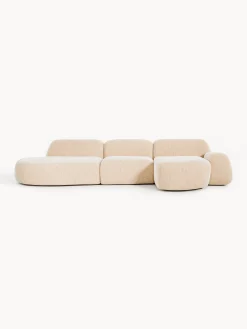 Divano angolare componibile 4 posti in bouclé con chaise longue Wolke