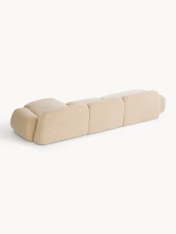 Divano angolare componibile 4 posti in bouclé con chaise longue Wolke