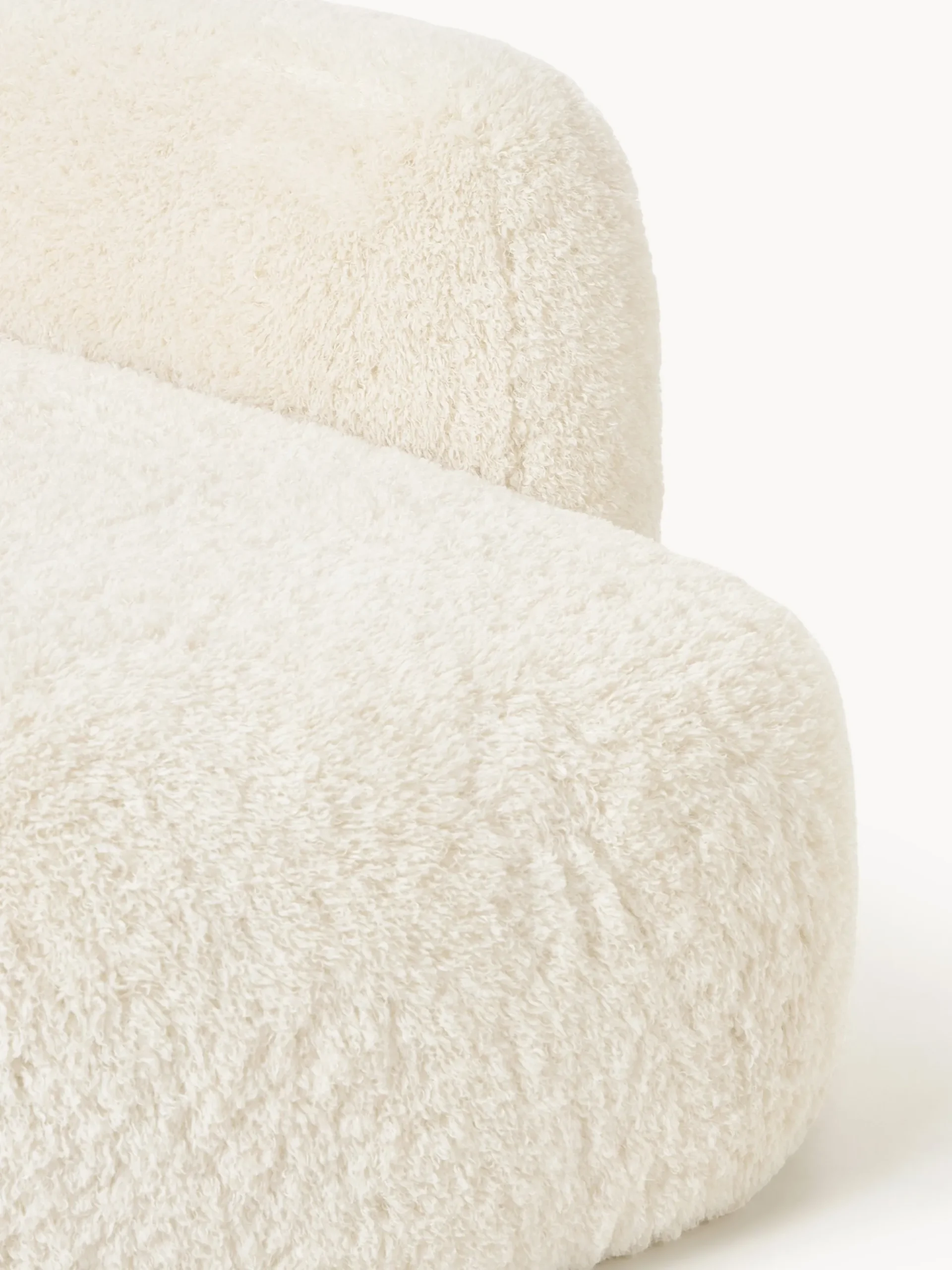 Divano angolare XL componibile 4 posti con chaise longue in teddy Wolke