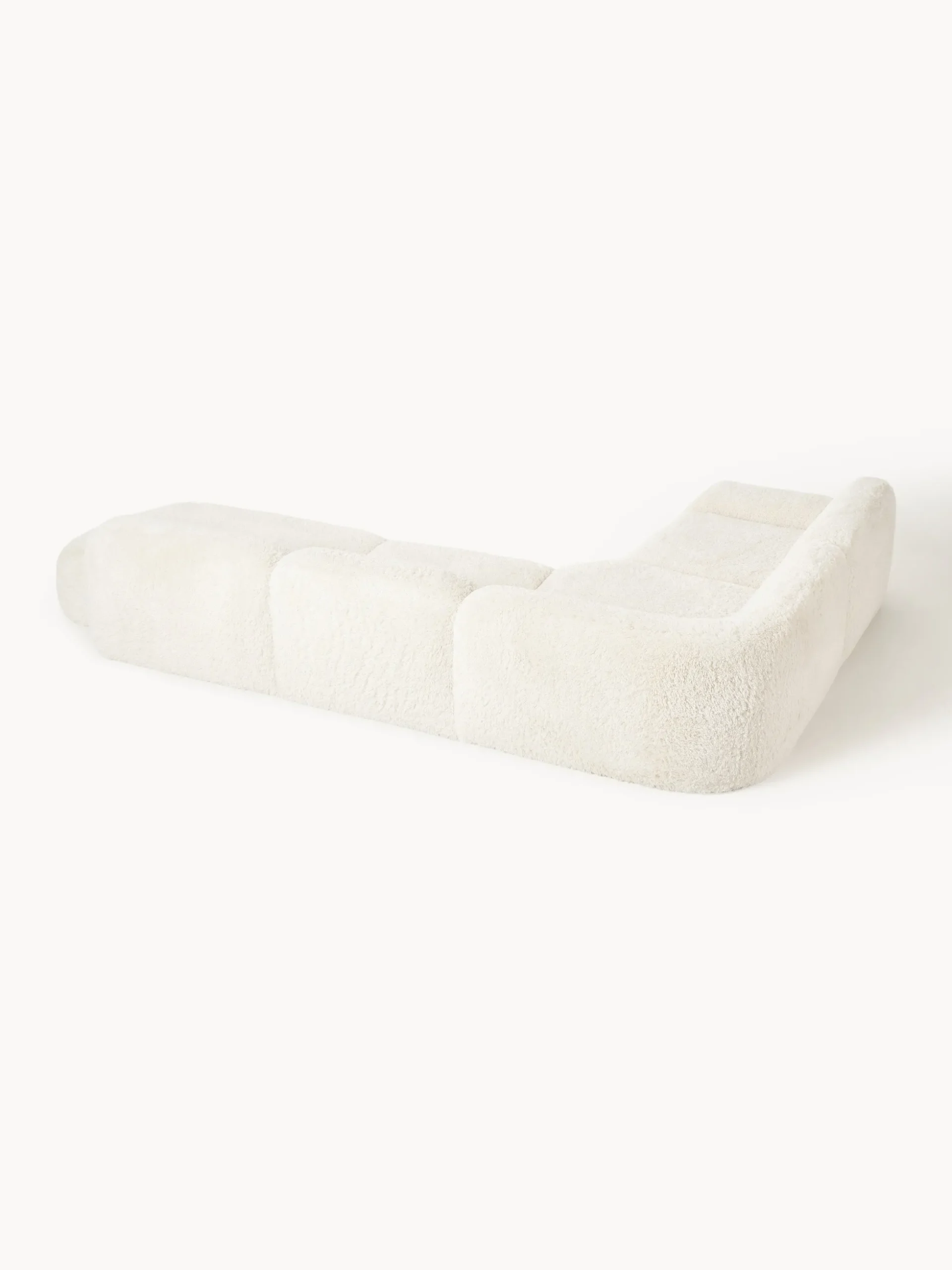 Divano angolare XL componibile 4 posti con chaise longue in teddy Wolke