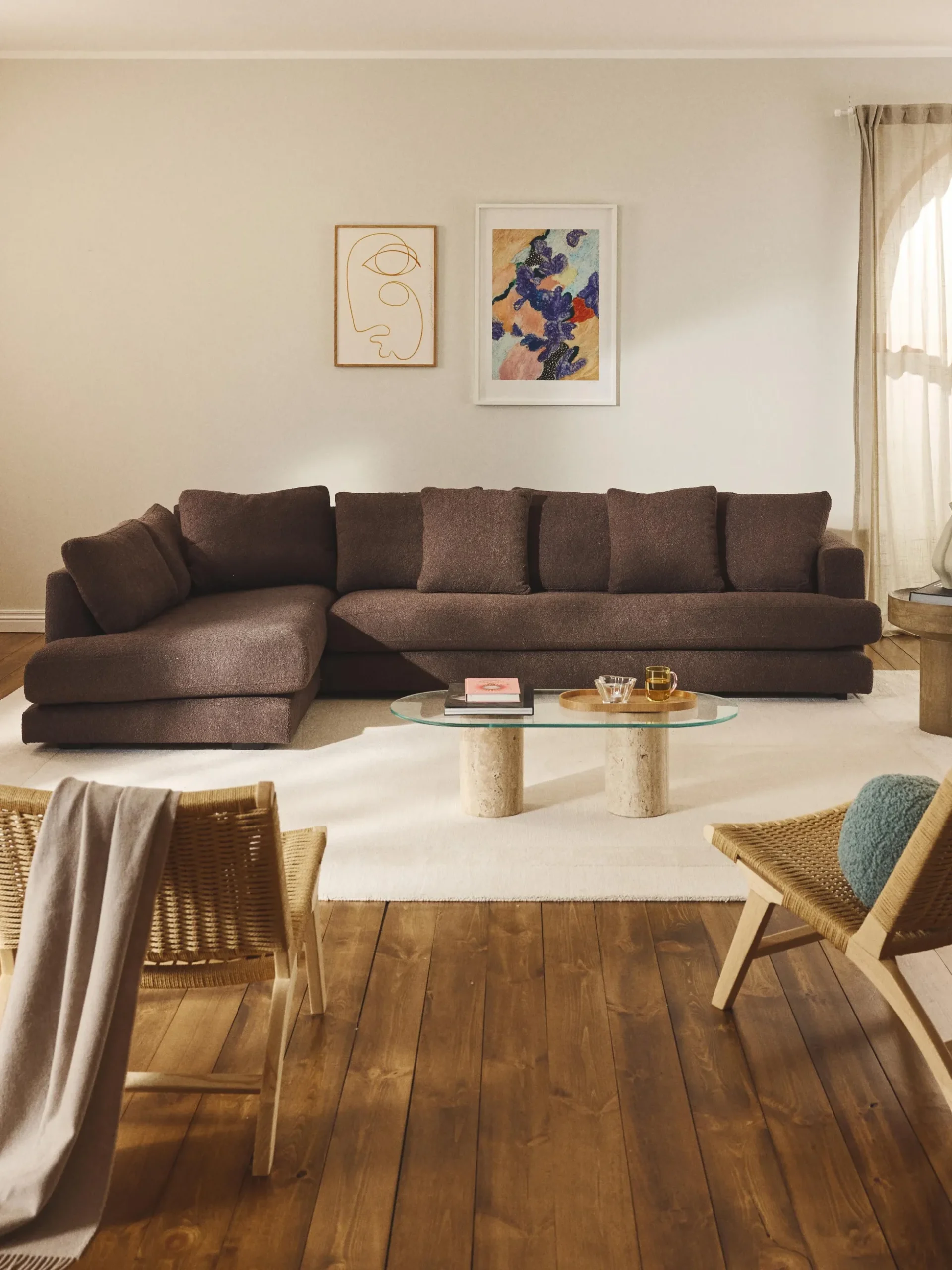 Divano angolare XL in bouclé Tribeca