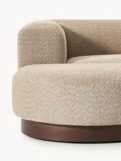 Divano componibile 3 posti in teddy bouclé con poggiapiedi (sinistra/destra) Natalie