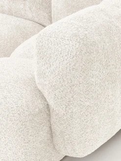 Divano componibile 3 posti in teddy-bouclé con poggiapiedi (sinistra/destra) Tayla