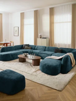 Divano componibile XL in teddy bouclé Wolke