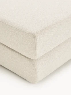 Divano letto angolare in bouclé con contenitore Ladina