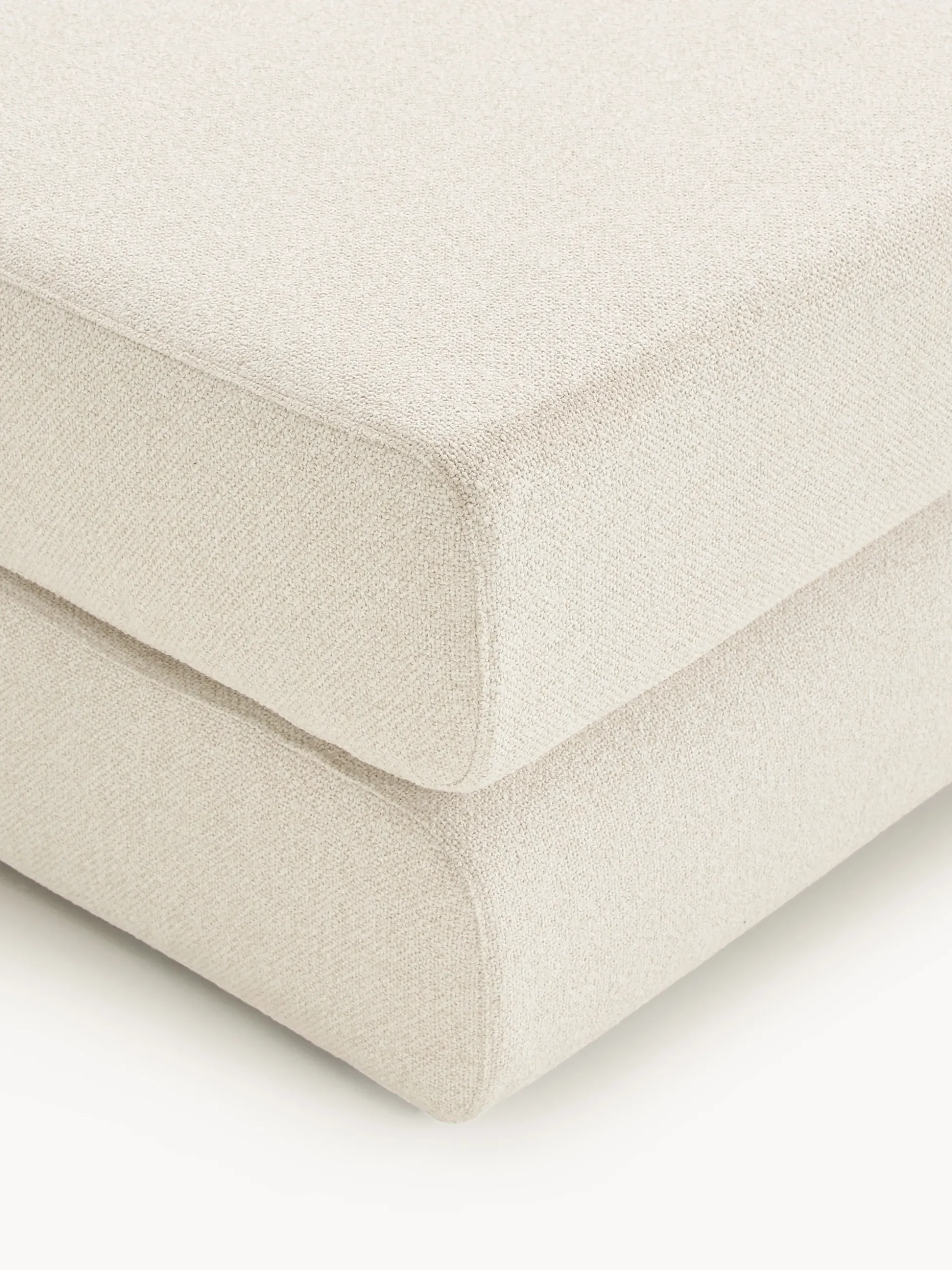 Divano letto angolare in bouclé con contenitore Ladina