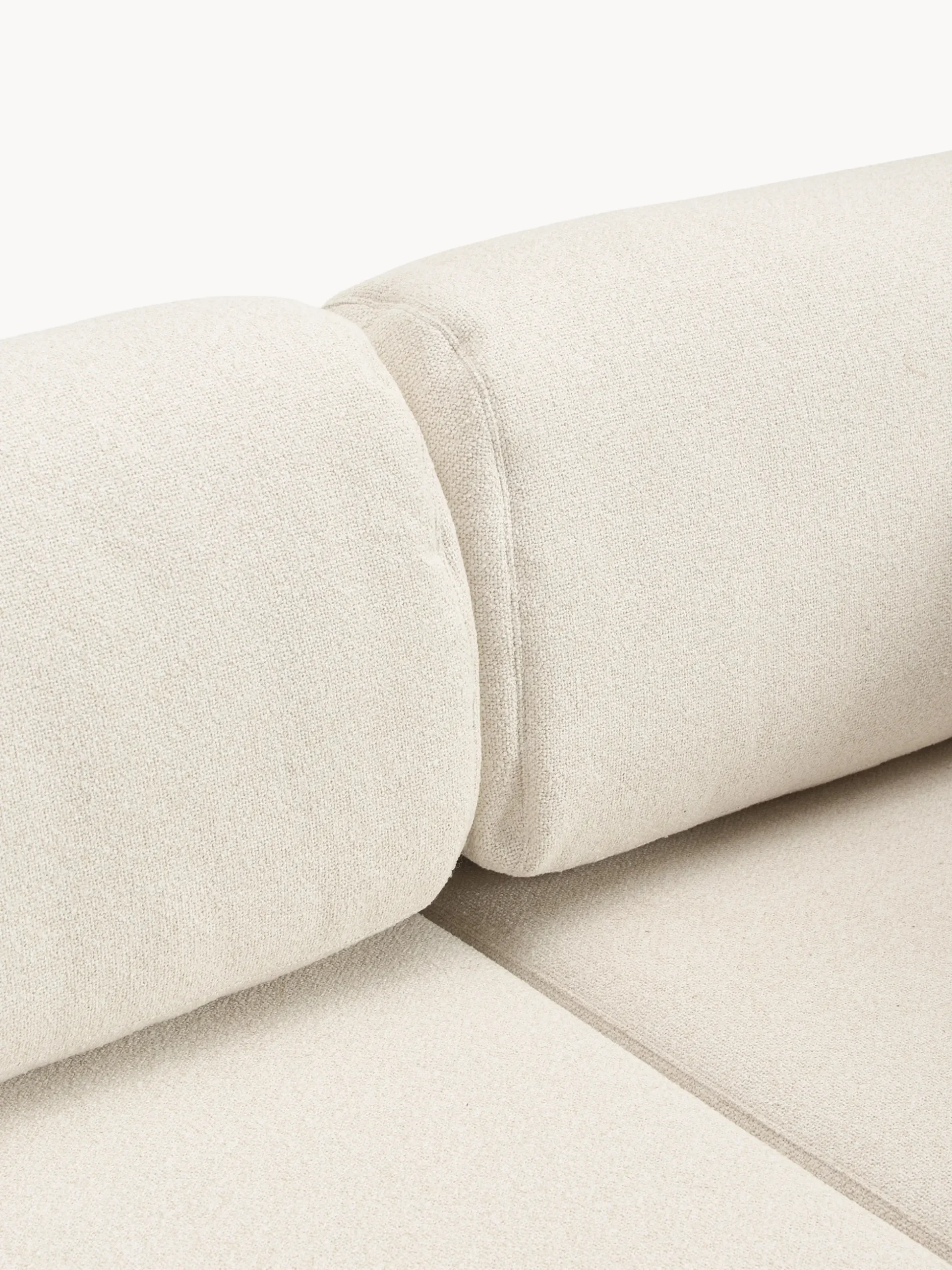 Divano letto angolare in bouclé con contenitore Ladina