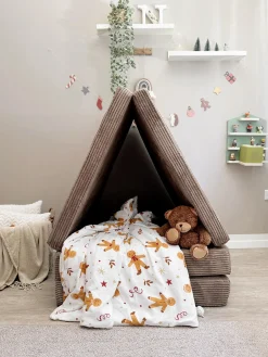 Divano letto componibile per bambini in velluto a coste fatto a mano Mila