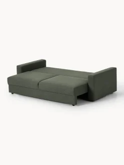 Divano letto 3 posti in bouclé con vano contenitore Tasha