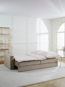 Divano letto 3 posti in vellutocon contenitore Tasha