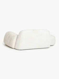 Divano 2 posti con chaise longue in teddy bouclé Wolke