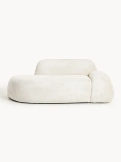 Divano 2 posti con chaise longue in teddy bouclé Wolke