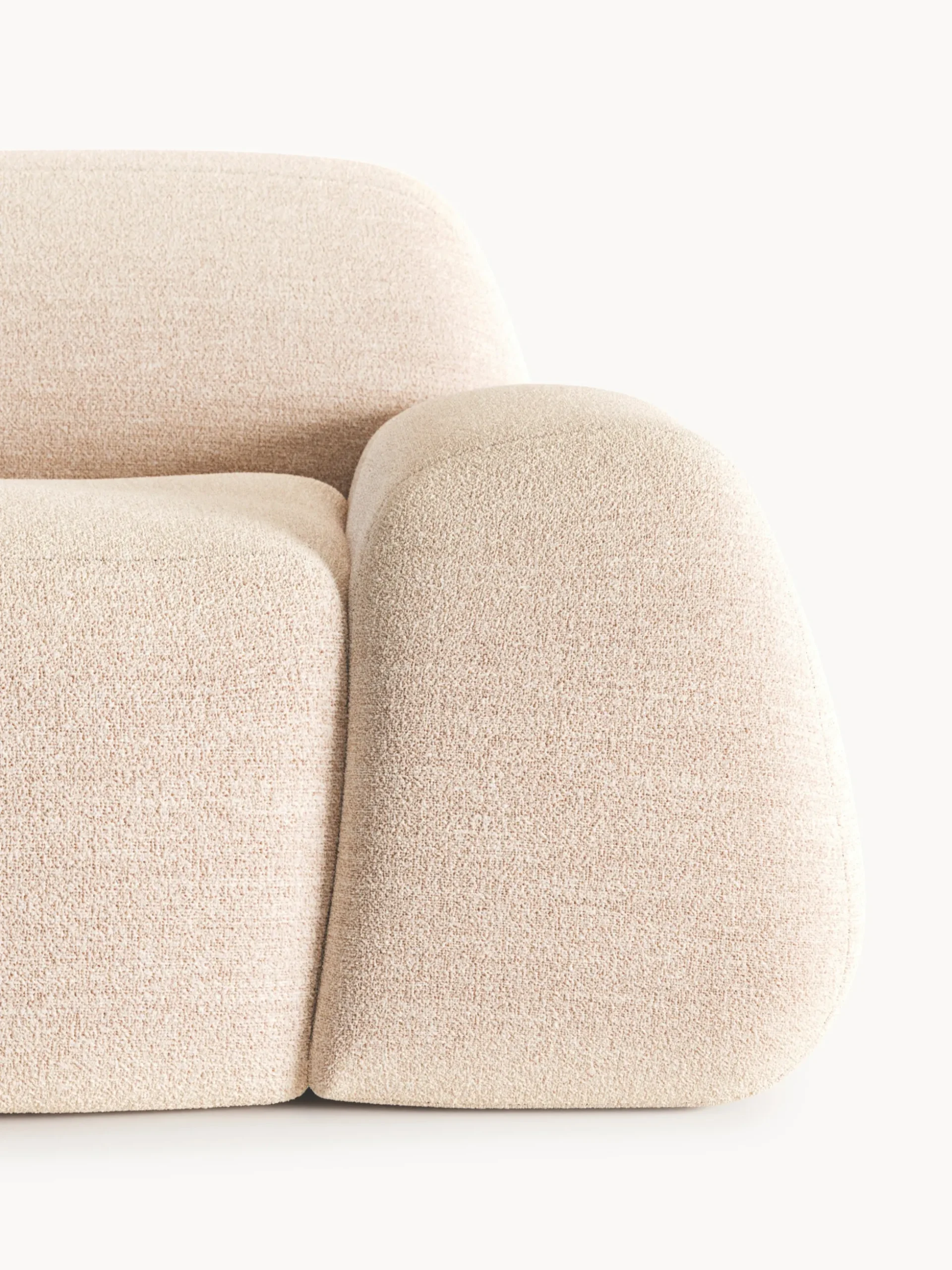 Divano 2 posti in bouclé con chaise longue Wolke