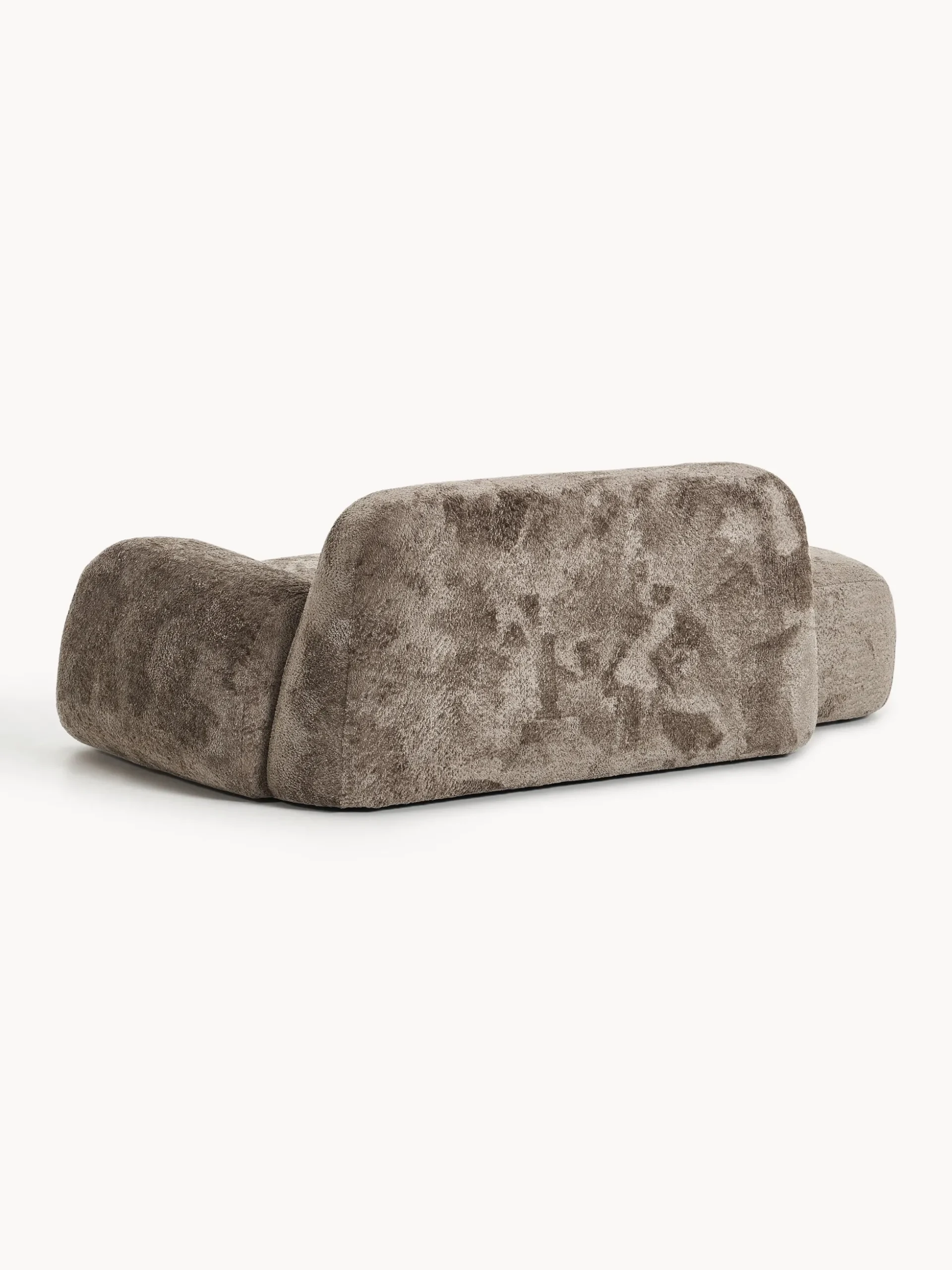 Divano 2 posti in teddy bouclé con chaise longue Wolke
