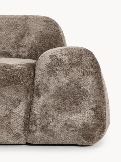 Divano 2 posti in teddy bouclé con chaise longue Wolke