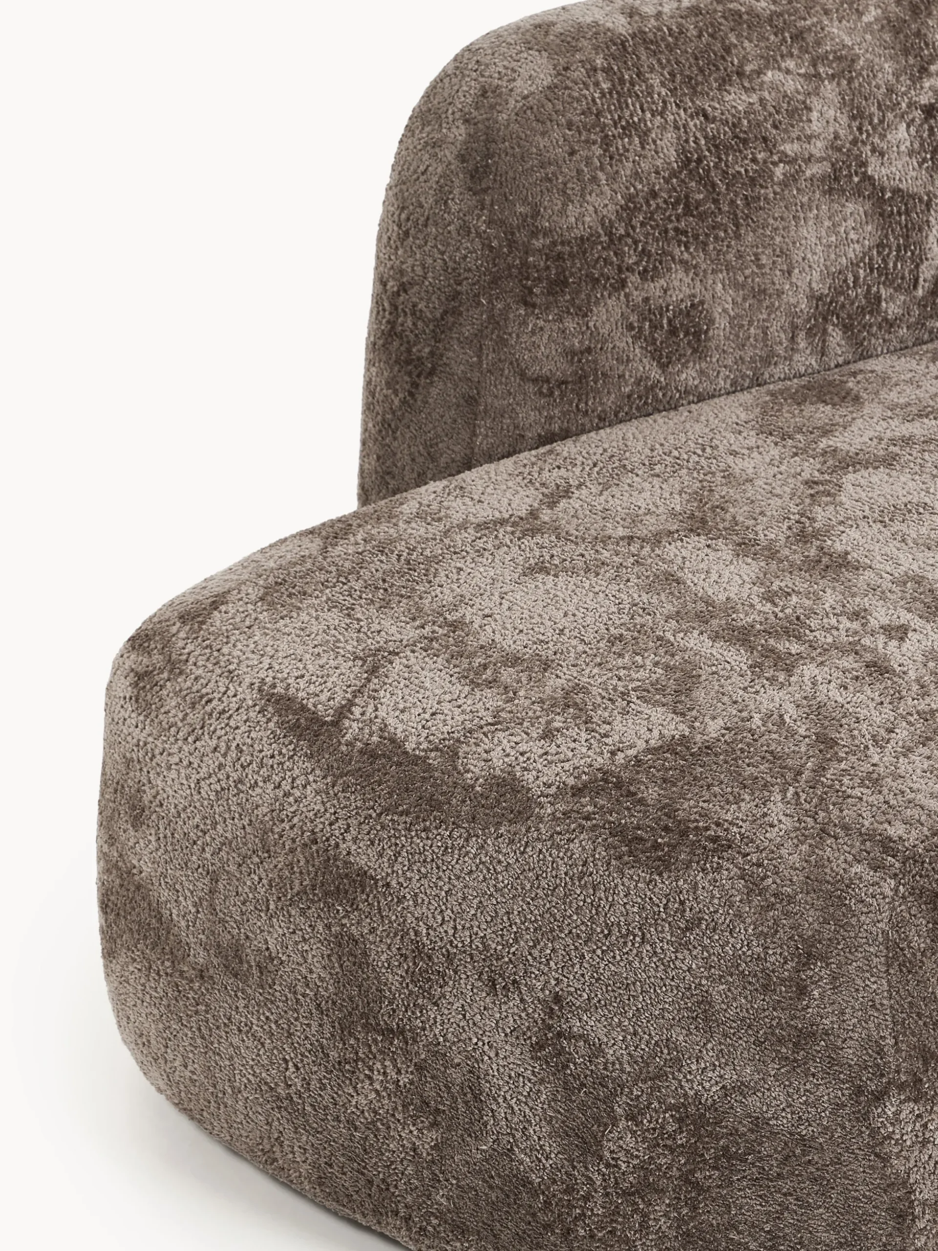Divano 2 posti in teddy bouclé con chaise longue Wolke