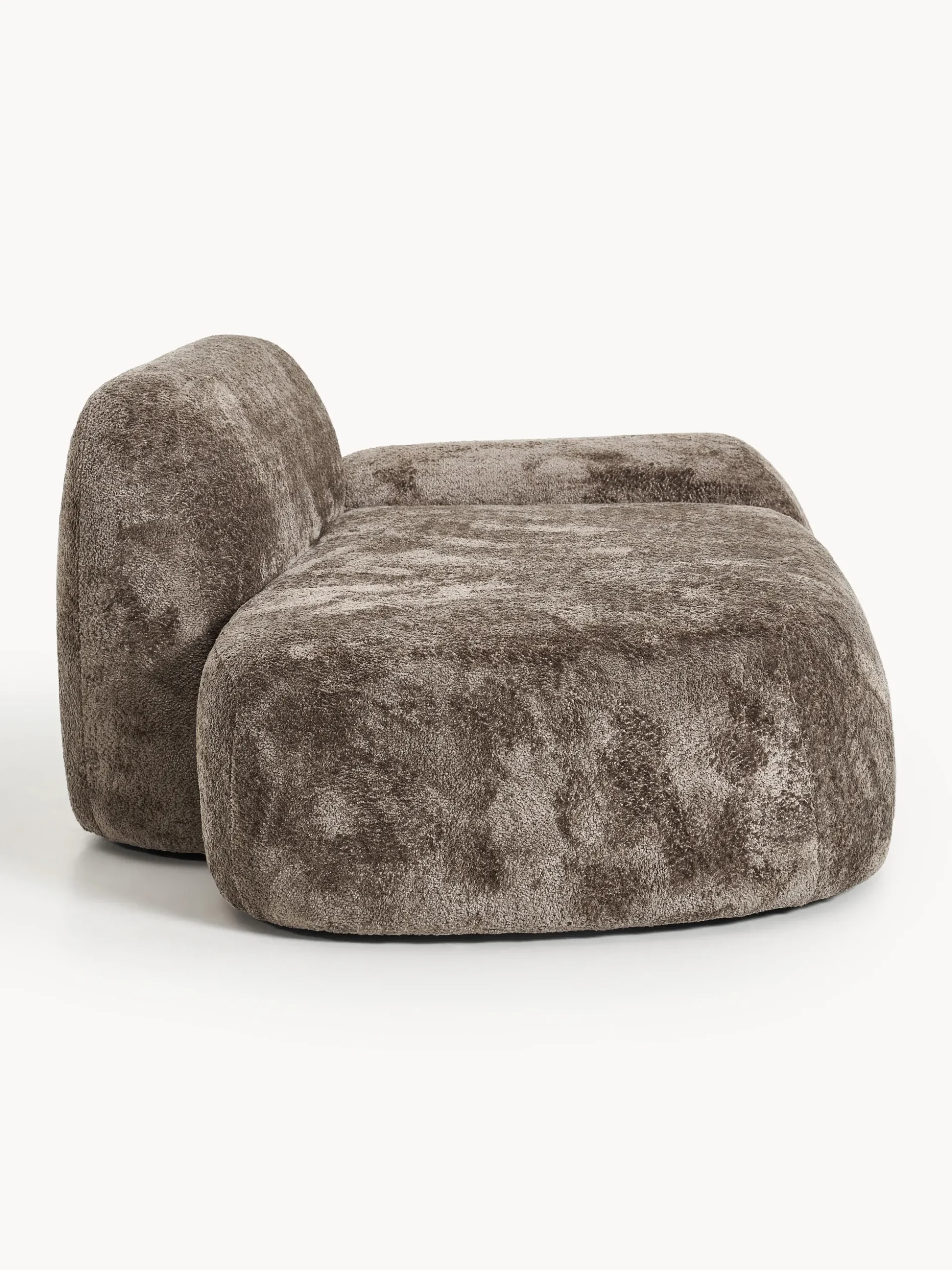Divano 2 posti in teddy bouclé con chaise longue Wolke