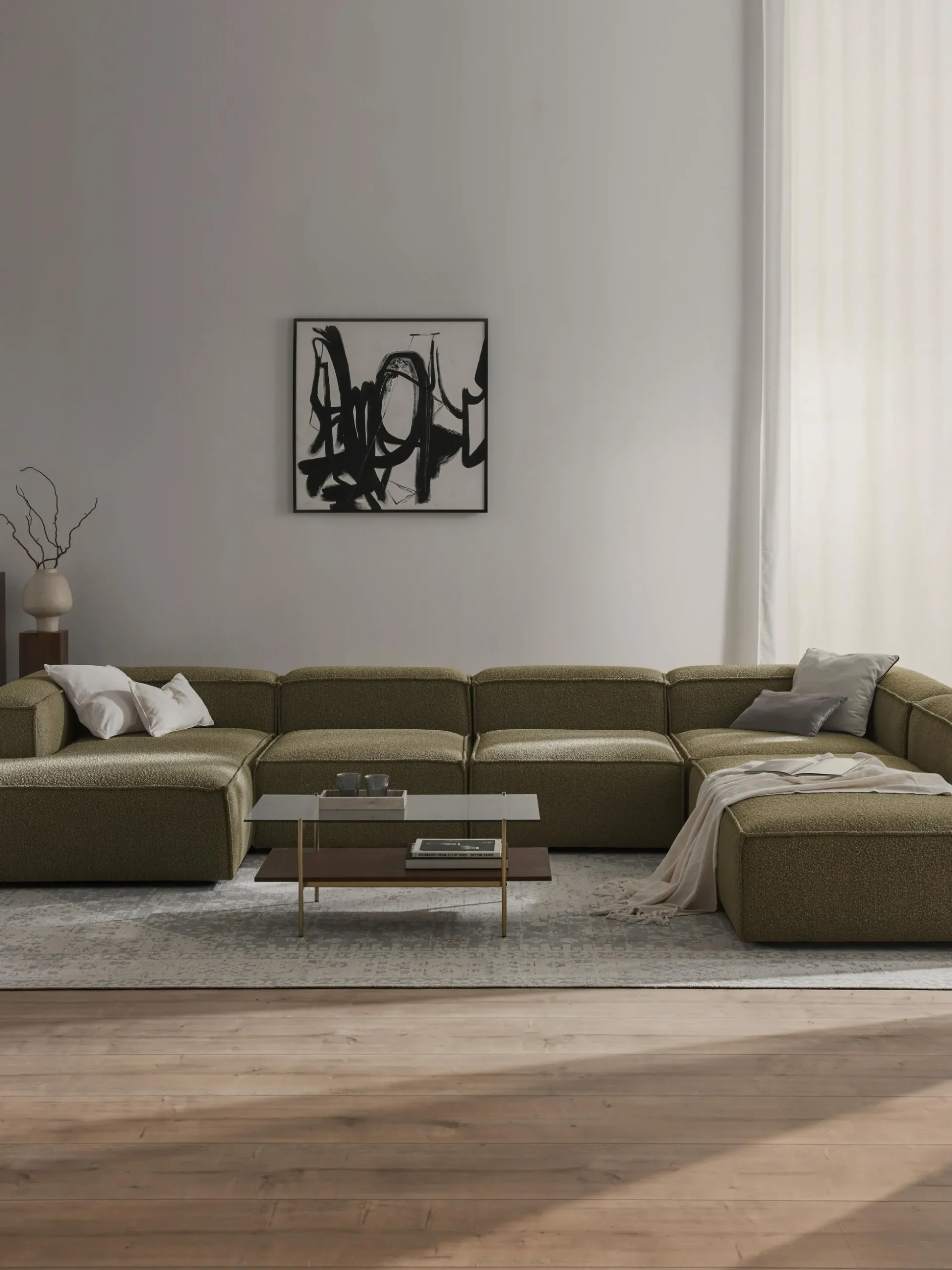 Divano XL componibile in bouclé Lennon