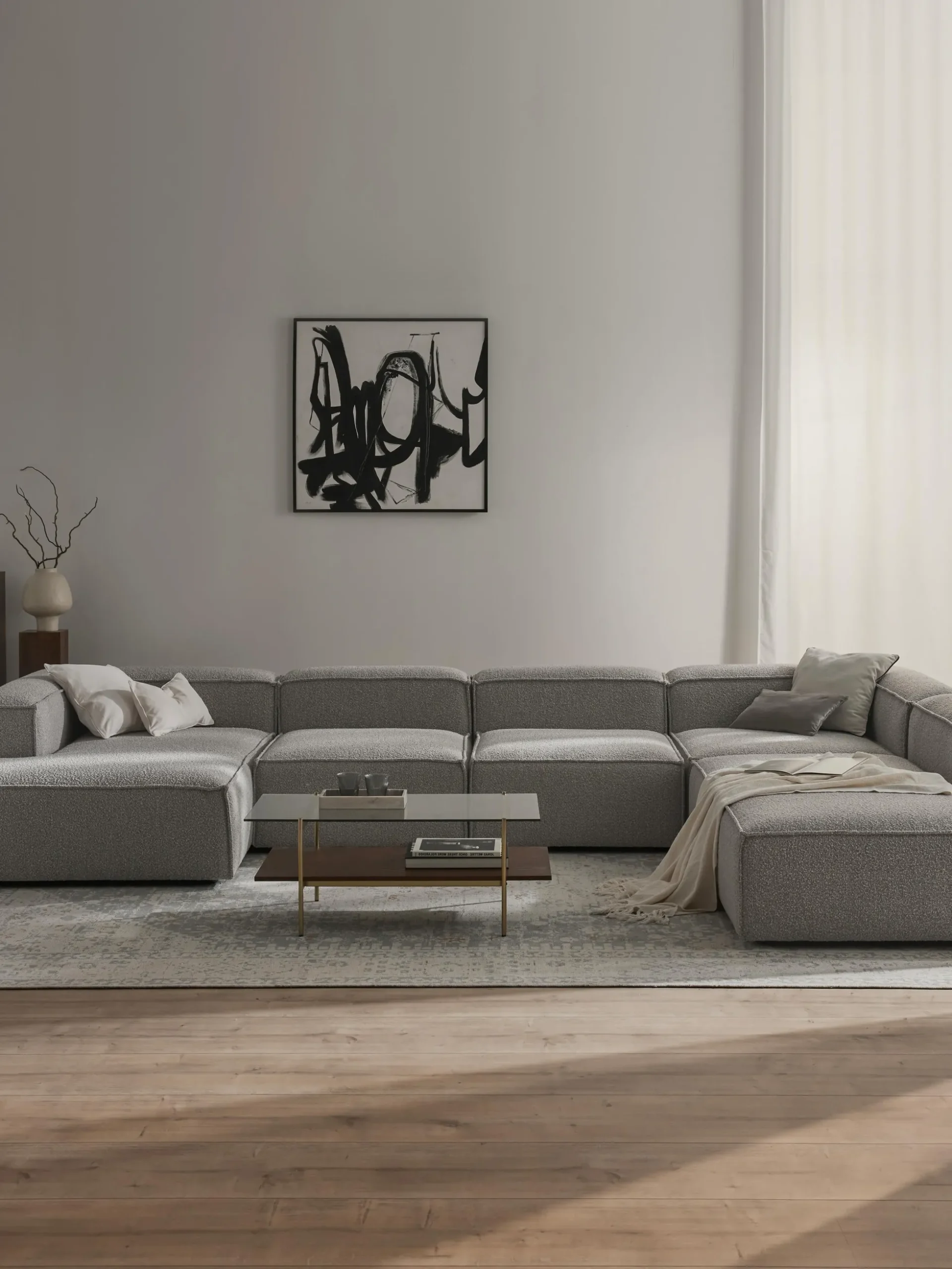 Divano XL componibile in bouclé Lennon