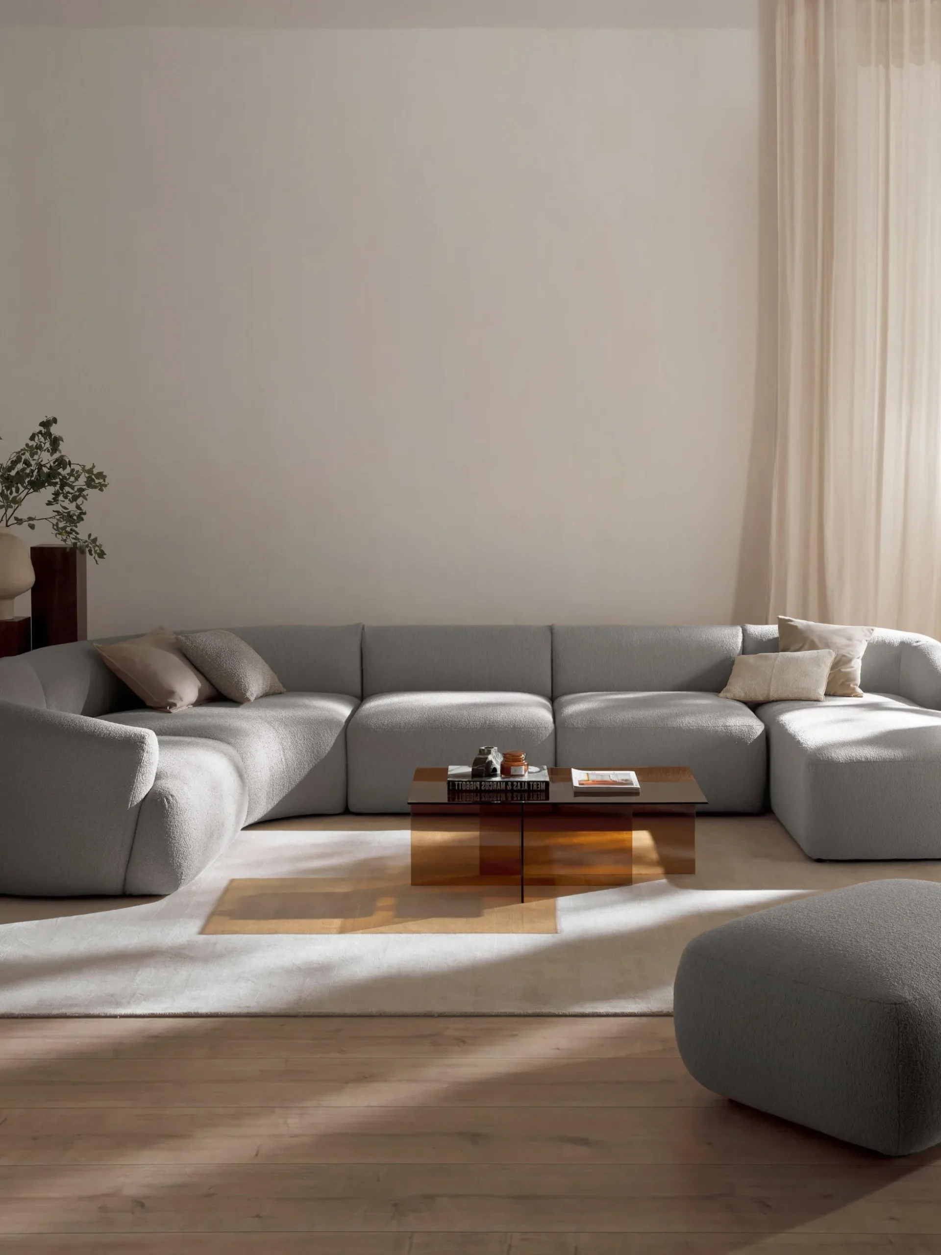 Divano XL componibile in bouclé Sofia
