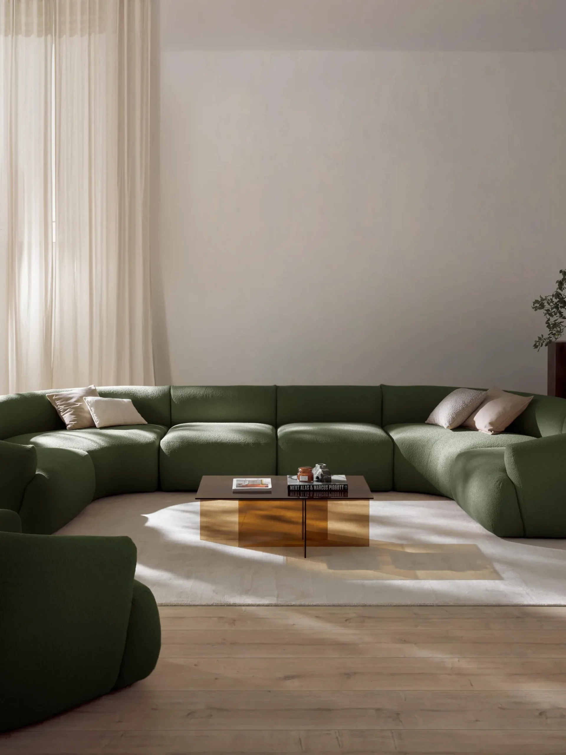 Divano XL componibile in bouclé Sofia