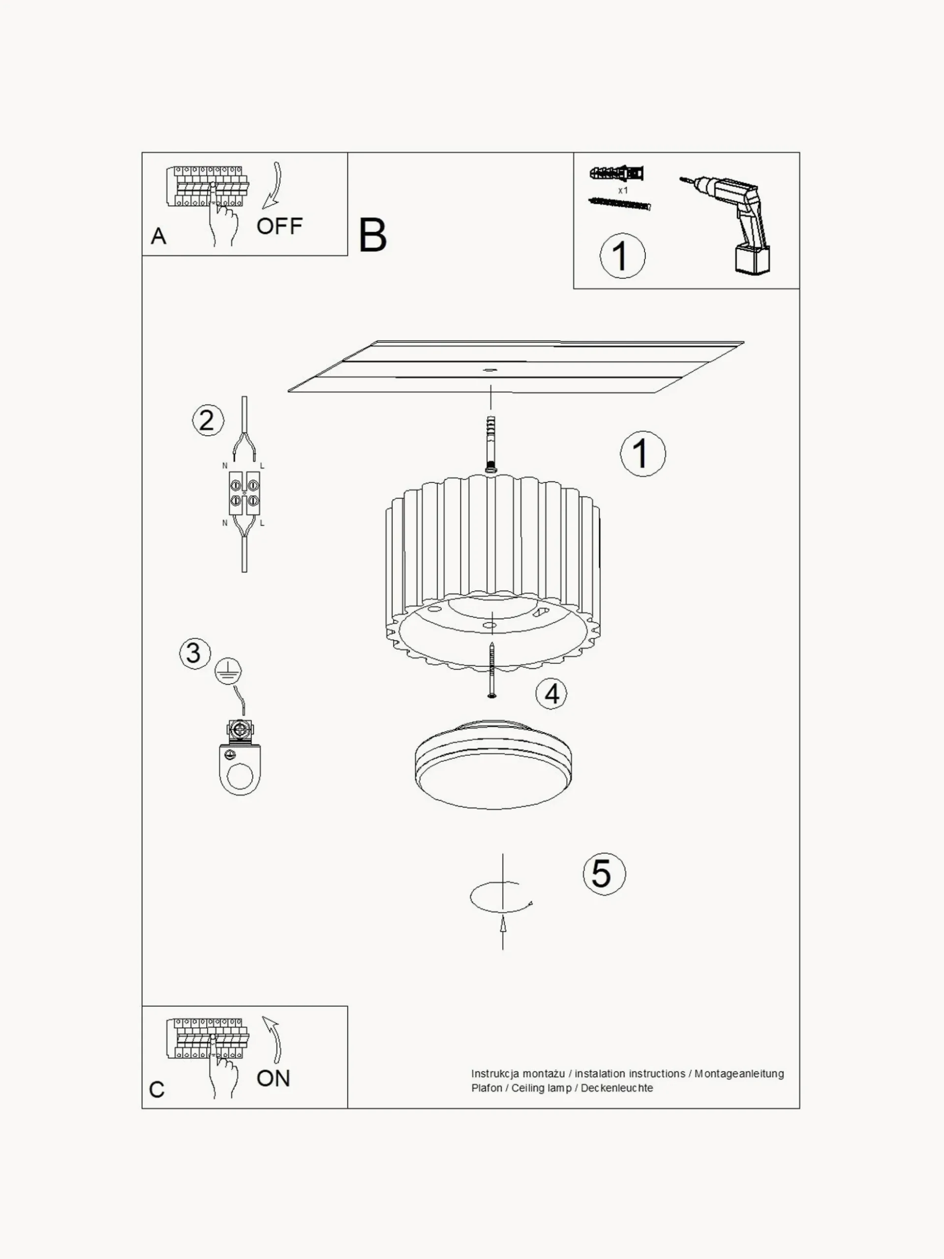 Faretto da soffitto Zora 1